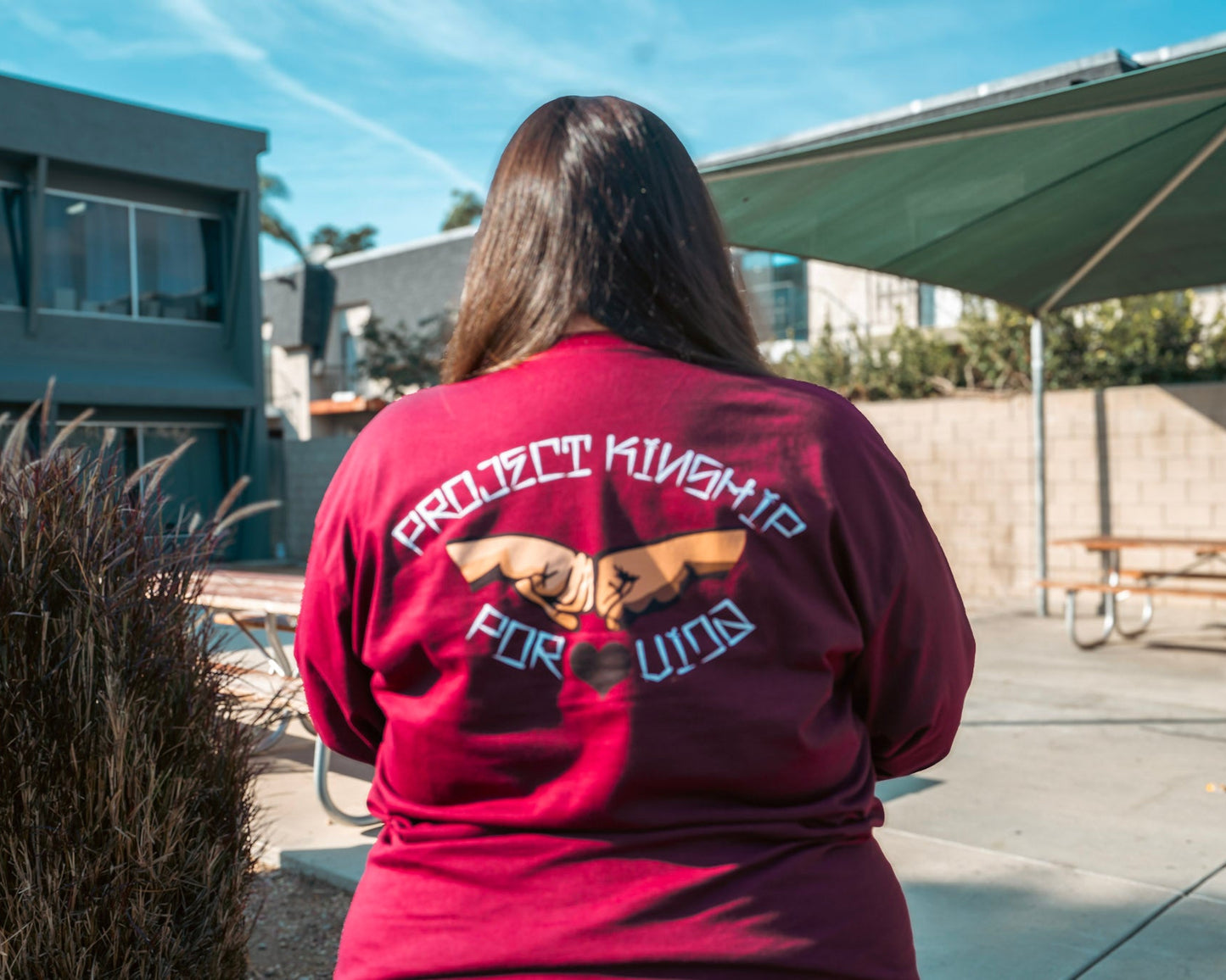 PK Por Vida Long Sleeve Tee in True Burgundy