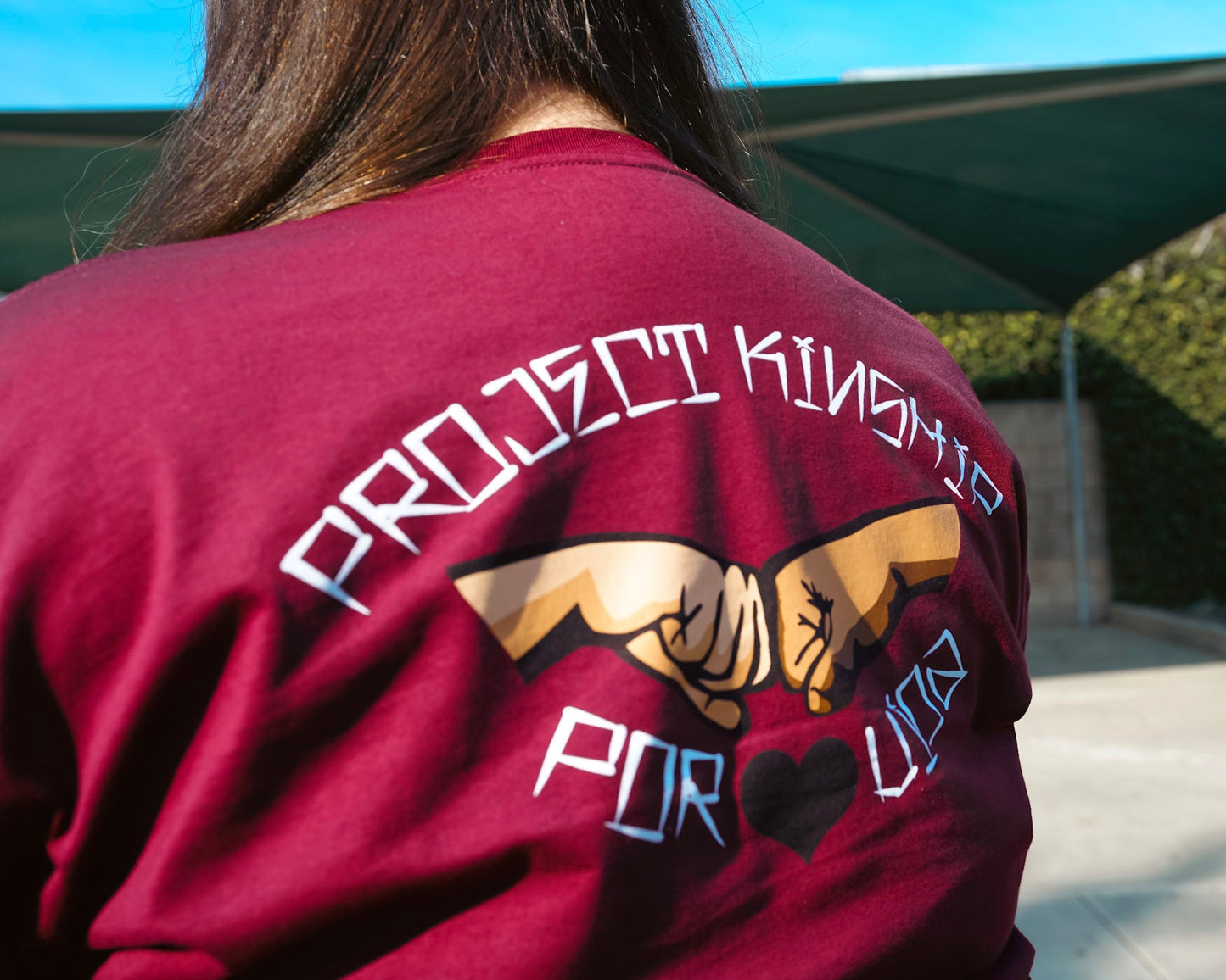 PK Por Vida Long Sleeve Tee in True Burgundy